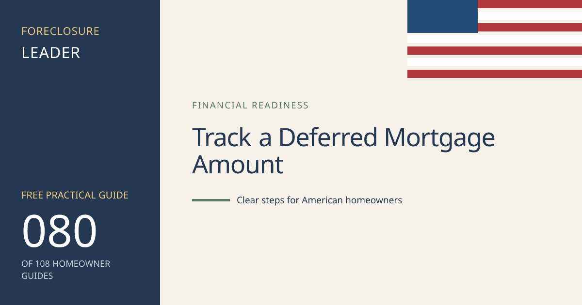 Track a Deferred Mortgage Amount: visual guide for U.S. homeowners
