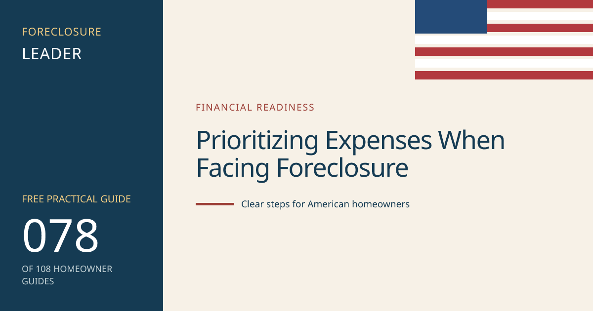 Prioritizing Expenses When Facing Foreclosure: visual guide for U.S. homeowners
